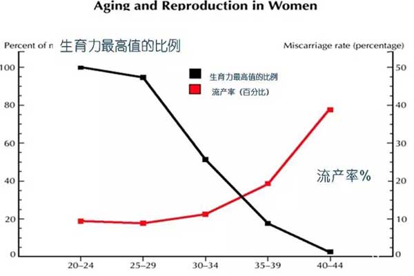 年龄和流产率关系图